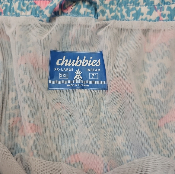 chubbies Mens Swimming Trunks Size XXL Flamingos Lined - Picture 2 of 6